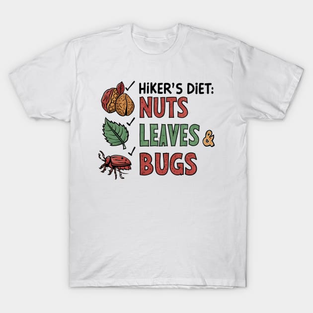 Hiker’s Diet Nuts Leaves and Bugs T-Shirt by Epic Hikes